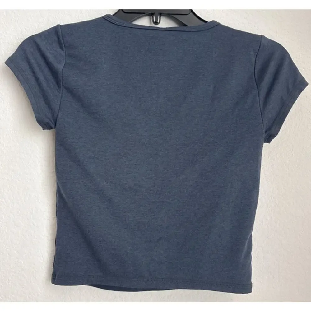 Womens Vuori Blue Fitted Crop T-Shirt Short Sleeve Size XS